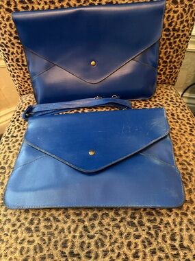 Classic Blue Envelope Clutch & Wristlet Set - Women's Bag
